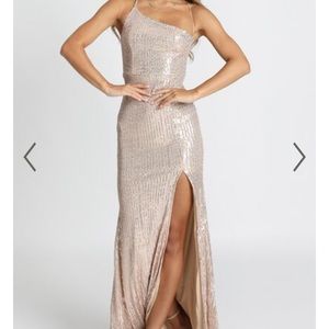 Gold sequin maxi dress
